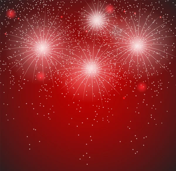 Glossy Fireworks Background Vector Illustration — Stock Vector