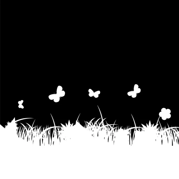 Bannière fleur et herbe. illustration vectorielle — Image vectorielle