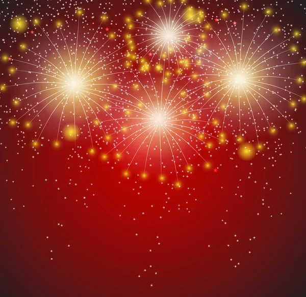 Glossy Fireworks Background Vector Illustration — Stock Vector