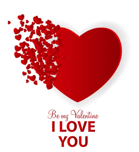 Happy Valentines Day Card with Heart. Vector Illustration — Stock Vector