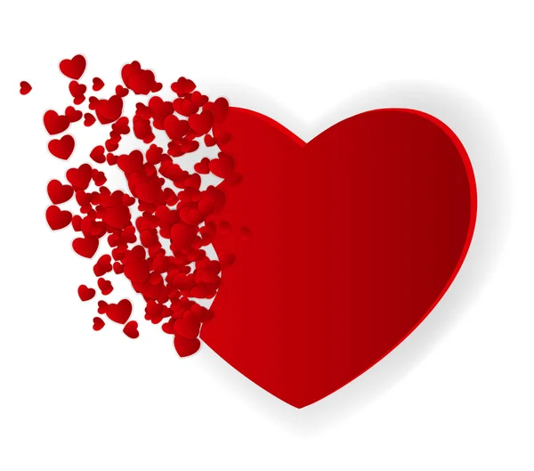 Tarjeta Feliz Día de San Valentín con Corazón. Ilustración vectorial — Archivo Imágenes Vectoriales