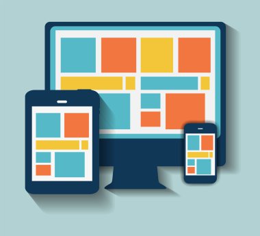 modern düz simgesi web ve mobil uygulaması ile compute seti