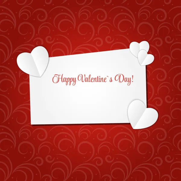 Happy Valentines Day Card with Heart. Vector Illustration — Stock Vector