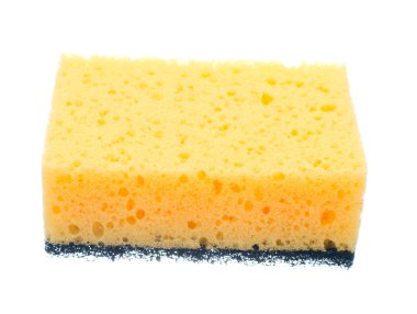 Sponge for washing dishes isolated on white background clipart