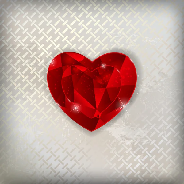 Bonne carte de Saint-Valentin avec coeur. Illustration vectorielle — Image vectorielle