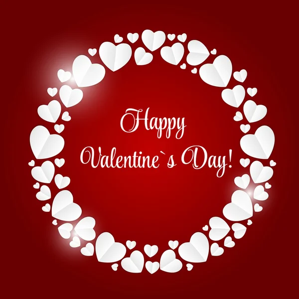 Tarjeta Feliz Día de San Valentín con Corazón. Ilustración vectorial — Vector de stock