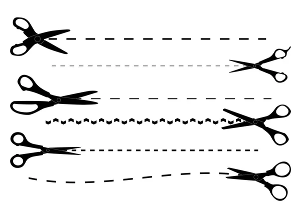 Set of Cutting Scissors. Vector Illustration. — Stock Vector