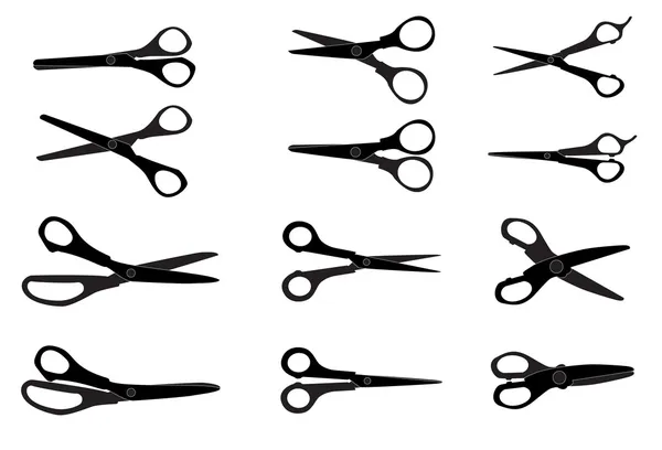 Set of Cutting Scissors. Vector Illustration. — Stock Vector