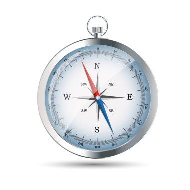 Parlak pusula. Vektör İllüstrasyonu.