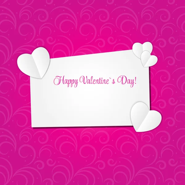 Happy Valentines Day Card with Heart. Vector Illustration — Stock Vector