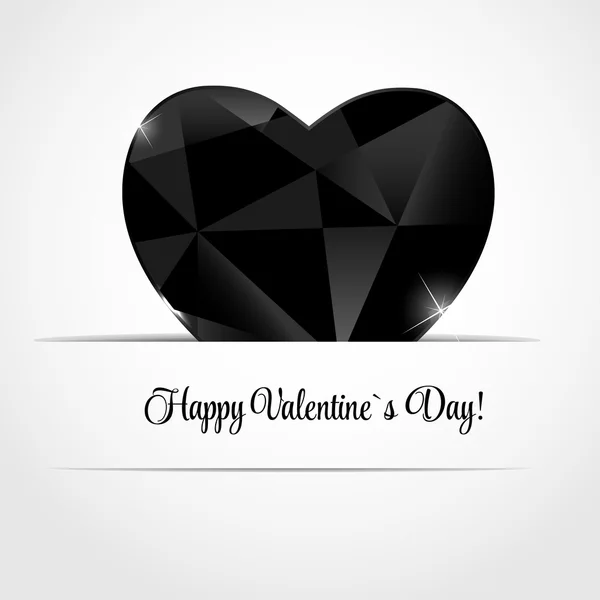 Happy Valentines Day Card with Heart. Vector Illustration — Stock Vector