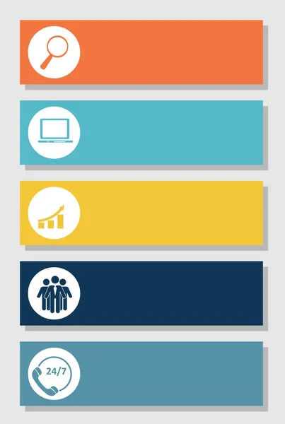 INFOGRAFÍAS diseño de elementos planos con largas sombras vector illus — Vector de stock