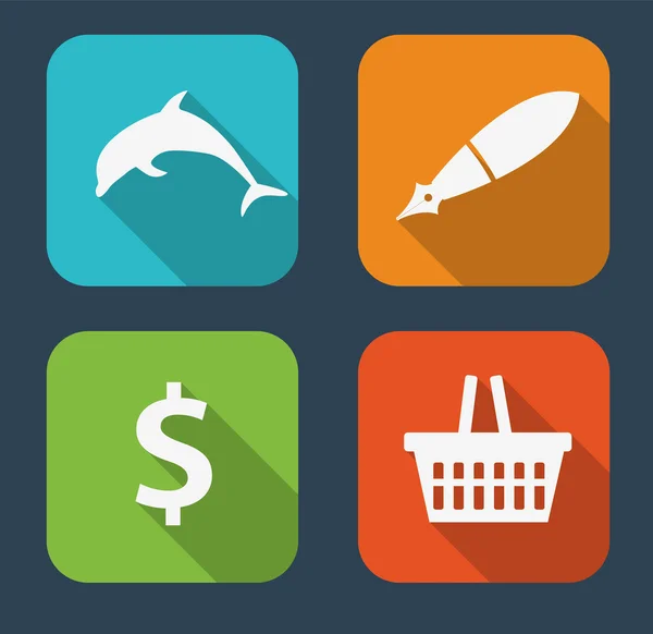 Conjunto de iconos planos modernos para aplicaciones web y móviles — Vector de stock