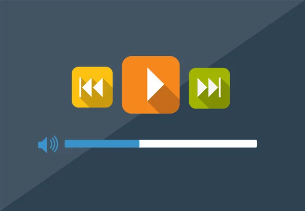 Application Flat Player dans des couleurs élégantes Illustration vectorielle — Image vectorielle
