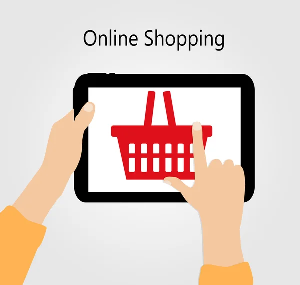 Concepção plana de compras on-line ilustração vetorial — Vetor de Stock