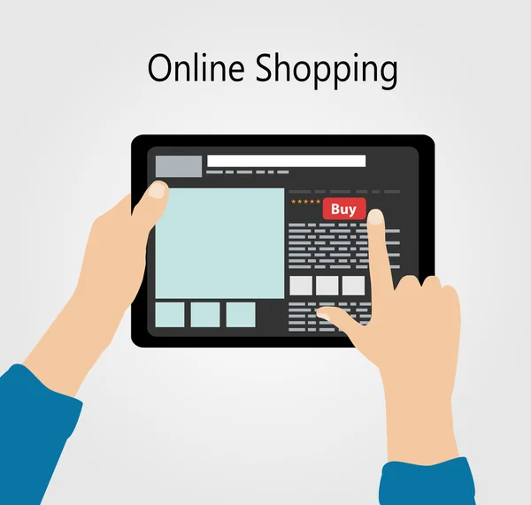 Shopping online Concetto piatto Vector Illustrazione — Vettoriale Stock