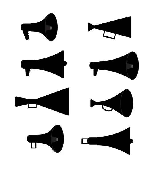 Horn Silhouette Set Vector Illustration — Stock Vector