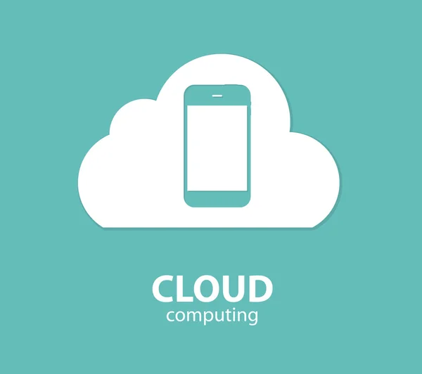 Cloud-Computing-Konzept auf verschiedenen elektronischen Geräten. Vektor — Stockvektor