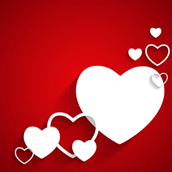 Cartão feliz Dia dos Namorados com coração. Ilustração vetorial plana — Vetor de Stock