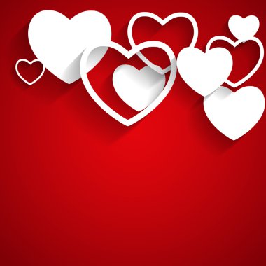 mutlu Sevgililer günü kartı kalp ile. düz vektör çizim