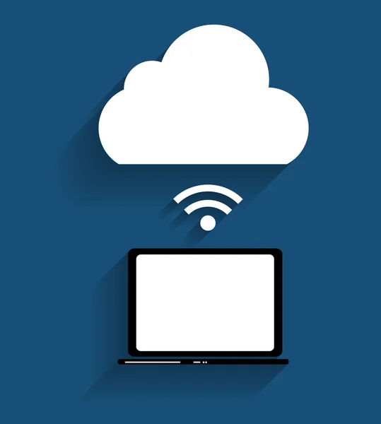 Concetto di cloud computing su diversi dispositivi elettronici. Vettore — Vettoriale Stock