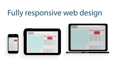 Tepkili web tasarım simgesi. Vektör İllüstrasyonu