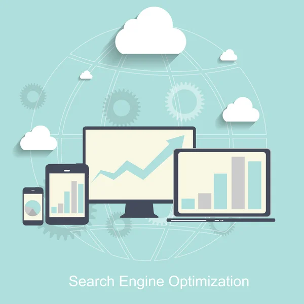 Search Engine Optimization. Ilustração vetorial —  Vetores de Stock