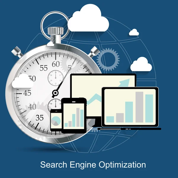 SEO - Search Engine Optimization Flat Icon Vector Illustration — Stock Vector