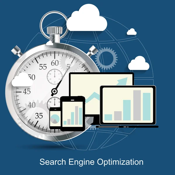 SEO -搜索引擎优化平面图标向量说明 — 图库矢量图片