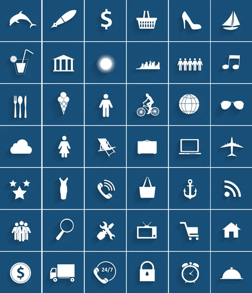 Mega verzameling van platte iconen vectorillustratie. — Stockvector