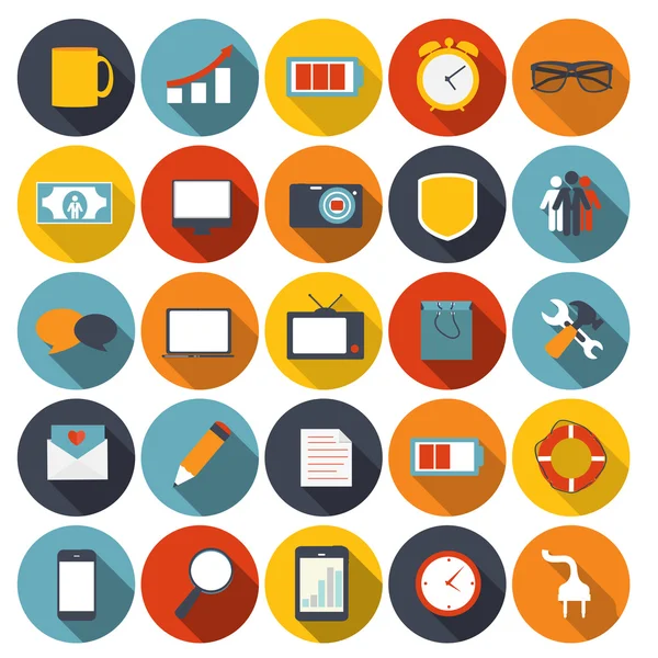 Mega Set of Flat Icons Vector Illustration. — Stock Vector