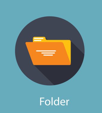Folder Flat Icon Concept Vector Illustration clipart