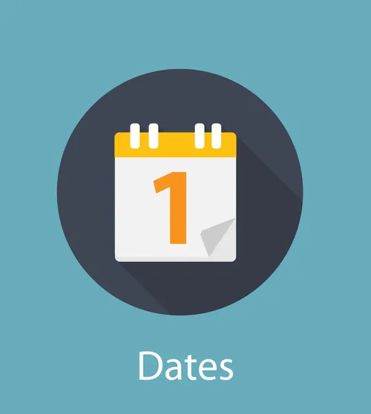 Dates Flat Concept Icon Vector Illustration — Stock Vector