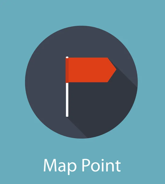 Map Point Flat Icon Concept Vector Illustration — Stock Vector