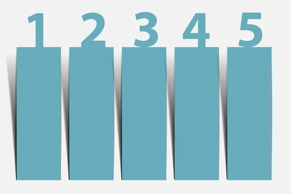 Um dois três quatro cinco ícones de progresso vetorial para 5 passos — Vetor de Stock