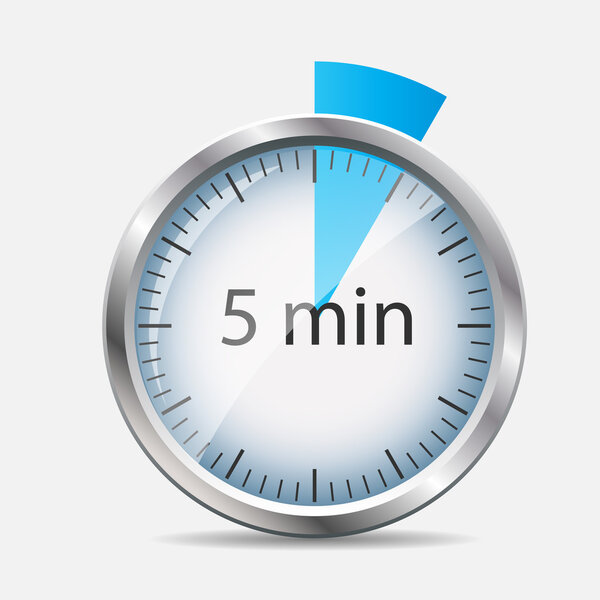 Серебряные часы 5 минут. Векторная миграция
