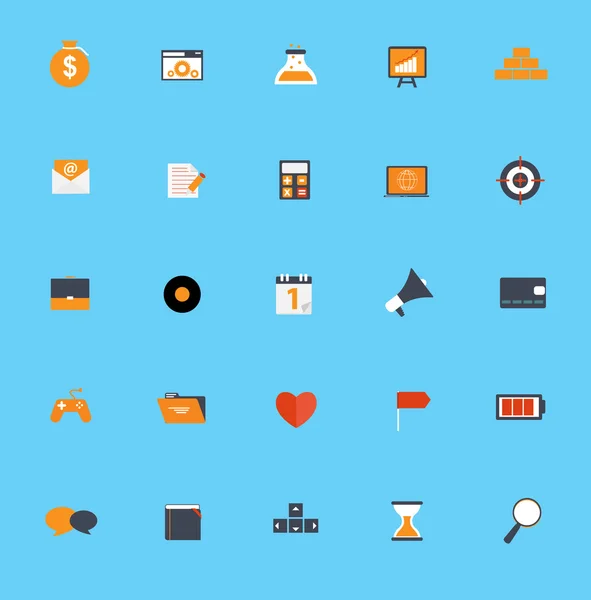 Set of Flat Icons Vector Illustration — Stock Vector