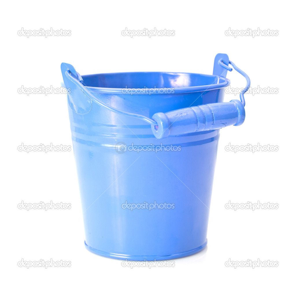 Beautiful Colorful Buckets Isolated on White Background