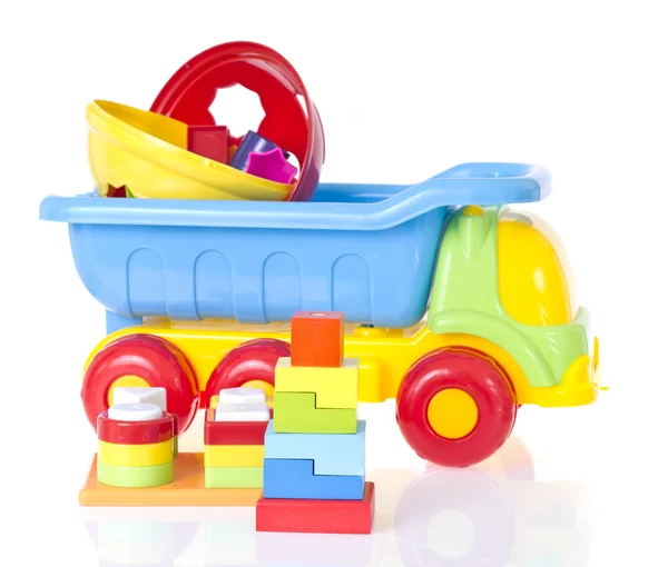 Children's toy machine and pyramid — Stock Photo, Image