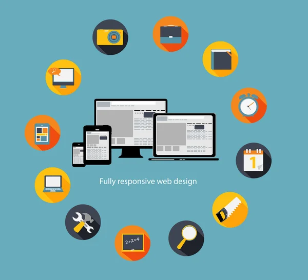 Responsive Web Design Ikone. Vektorillustration — Stockvektor
