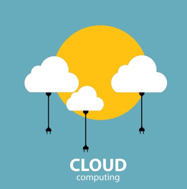 bulut bilgi işlem kavramı farklı elektronik cihazlar. vektör