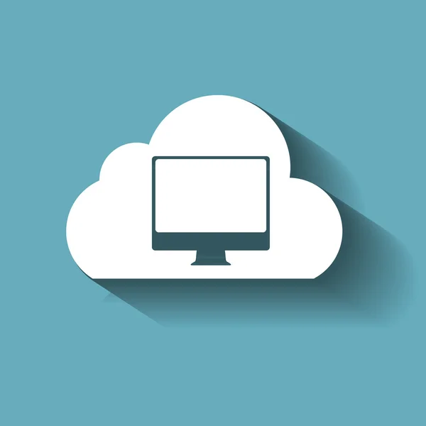 Cloud Computing Concept on Different Electronic Devices. Vector — Stock Vector