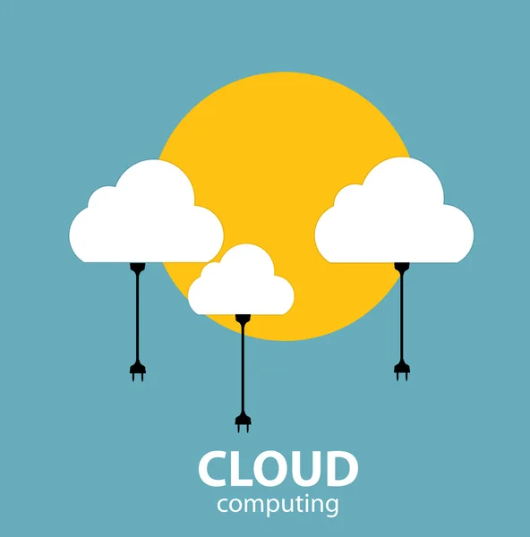 Concepto de computación en nube en diferentes dispositivos electrónicos. Vector — Vector de stock