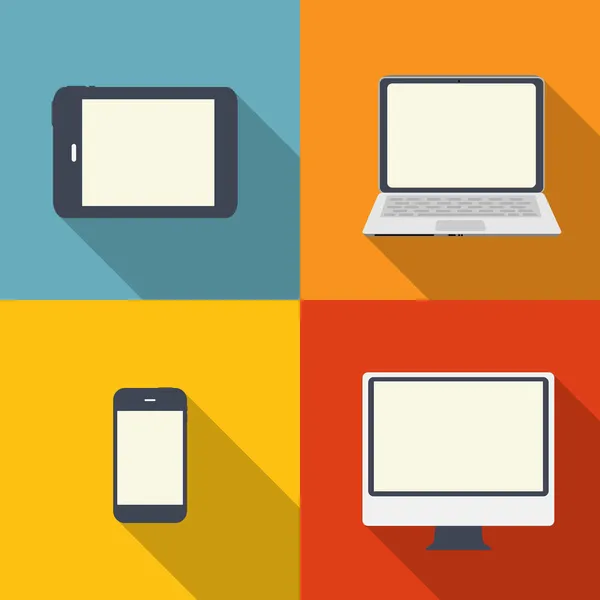 Computing Concept on Different Electronic Devices. Vector Illust — Stock Vector