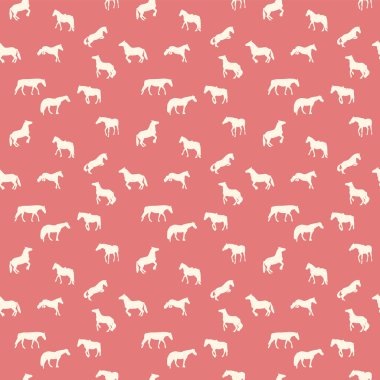 Horse Runs, Hops, Gallops Isolated. Seamless Pattern. clipart