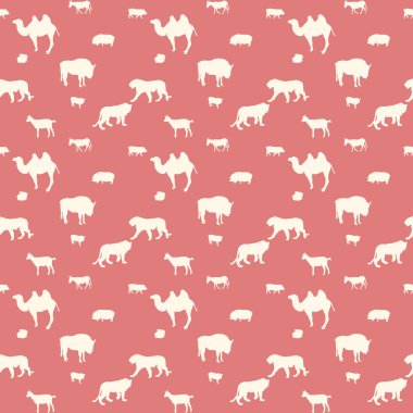 silüeti yabani ve evcil hayvan. seamless modeli. vecto