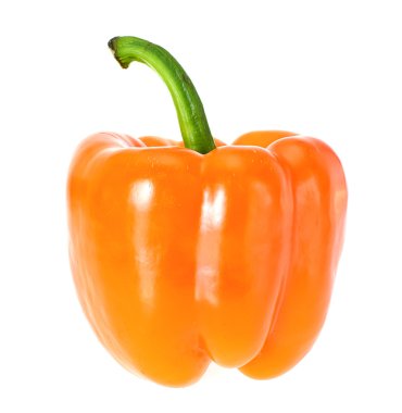 Beyaz arka plan üzerinde izole renkli taze tatlı biber