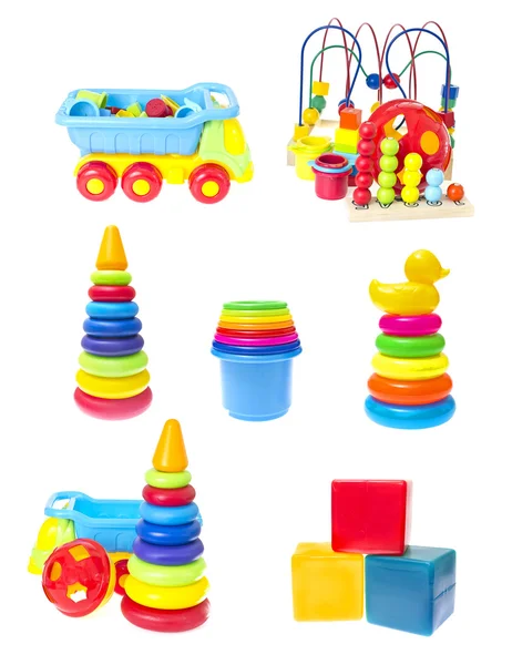 Children's Toys Set Isolated on White Background — Stock Photo, Image