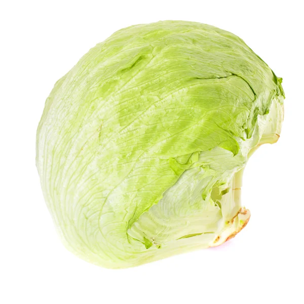 Lechuga iceberg aislada sobre fondo blanco — Foto de Stock