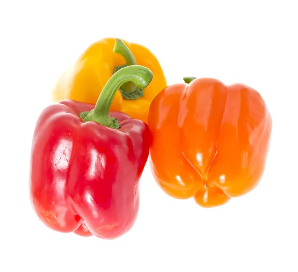 Färgade färska paprika isolerad på vit bakgrund — Stockfoto